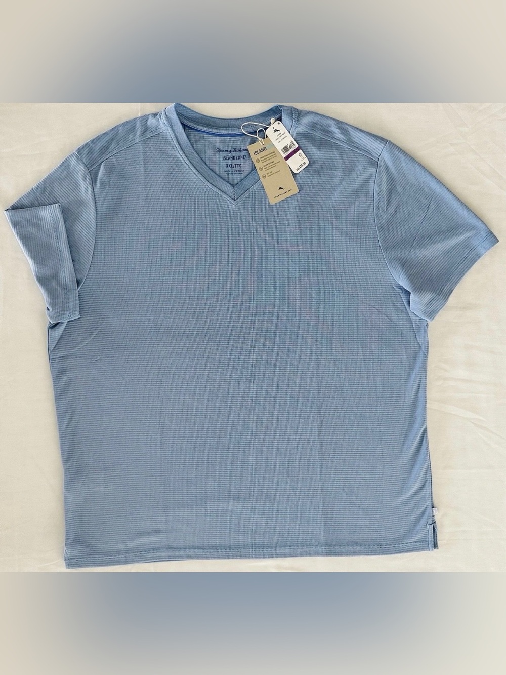 Tommy Bahama Men’s Island Zone Coastal Crest V-Neck T-shirt XXL Big Sky Blue NWT